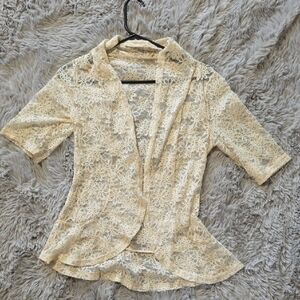 SHEIN Cream Lace Blouse